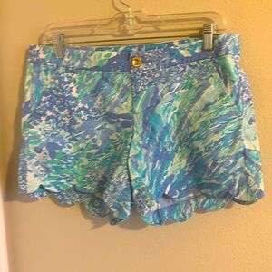 Lilly Pulitzer Buttercup Shorts Blue Heaven Hey Hey Soleil w Pockets Sz 8